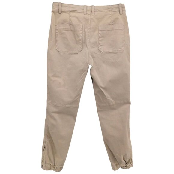 Banana Republic Slim Utility Pants Womens Khaki Flat Front Ankle Zip Size 6 - Picture 2 of 11